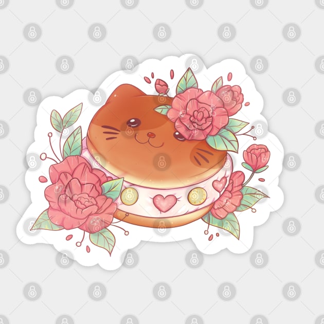 Cat ice cream sandwich with fruits Sticker by Itsacuteart